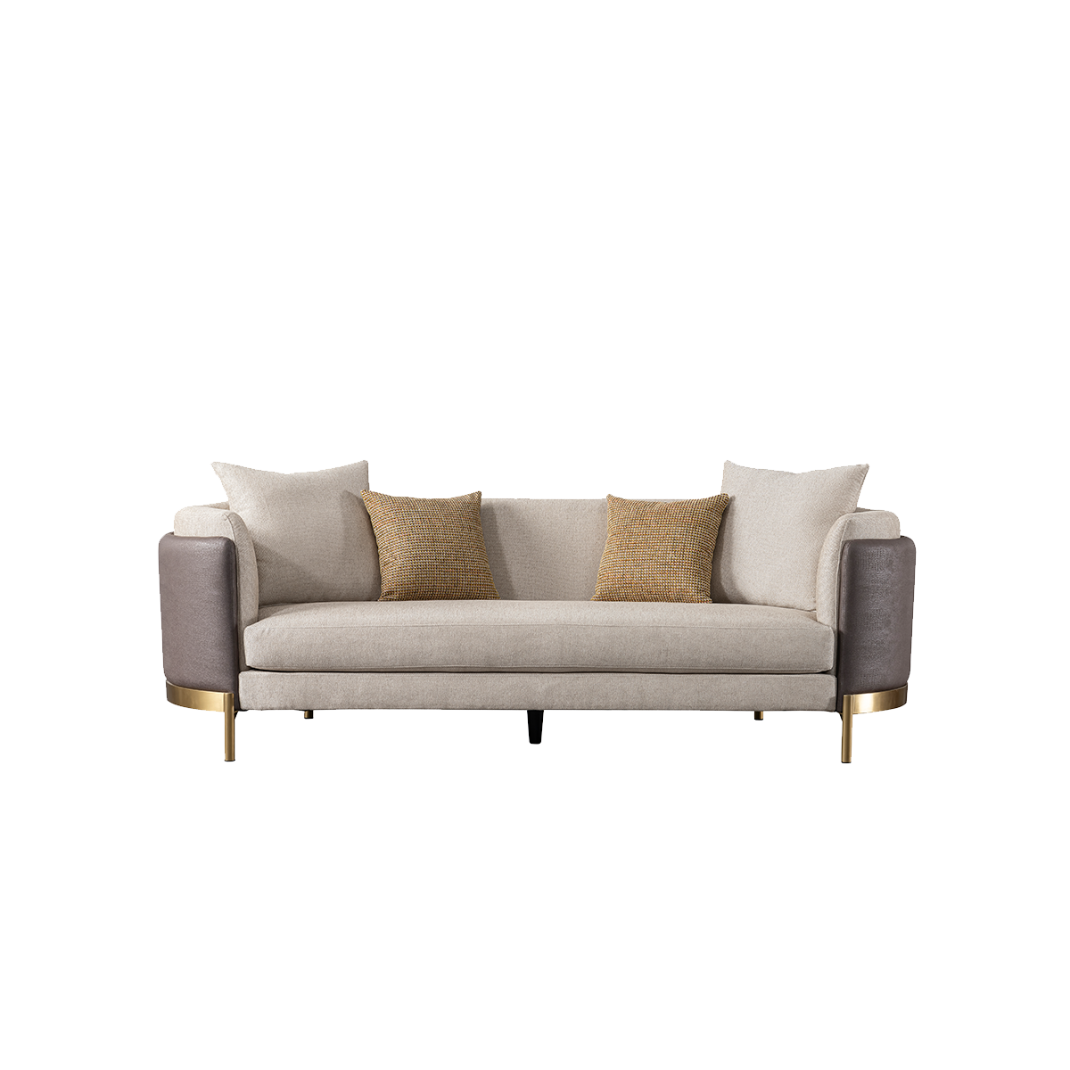 Front view of the sofa showing the full width and cushions
