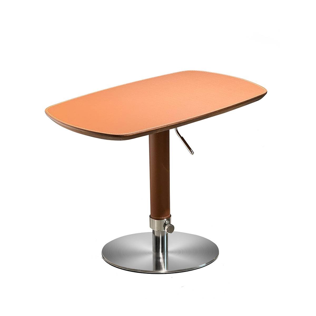 Saddle Leather Height-Adjustable Side Table (B10-F742)