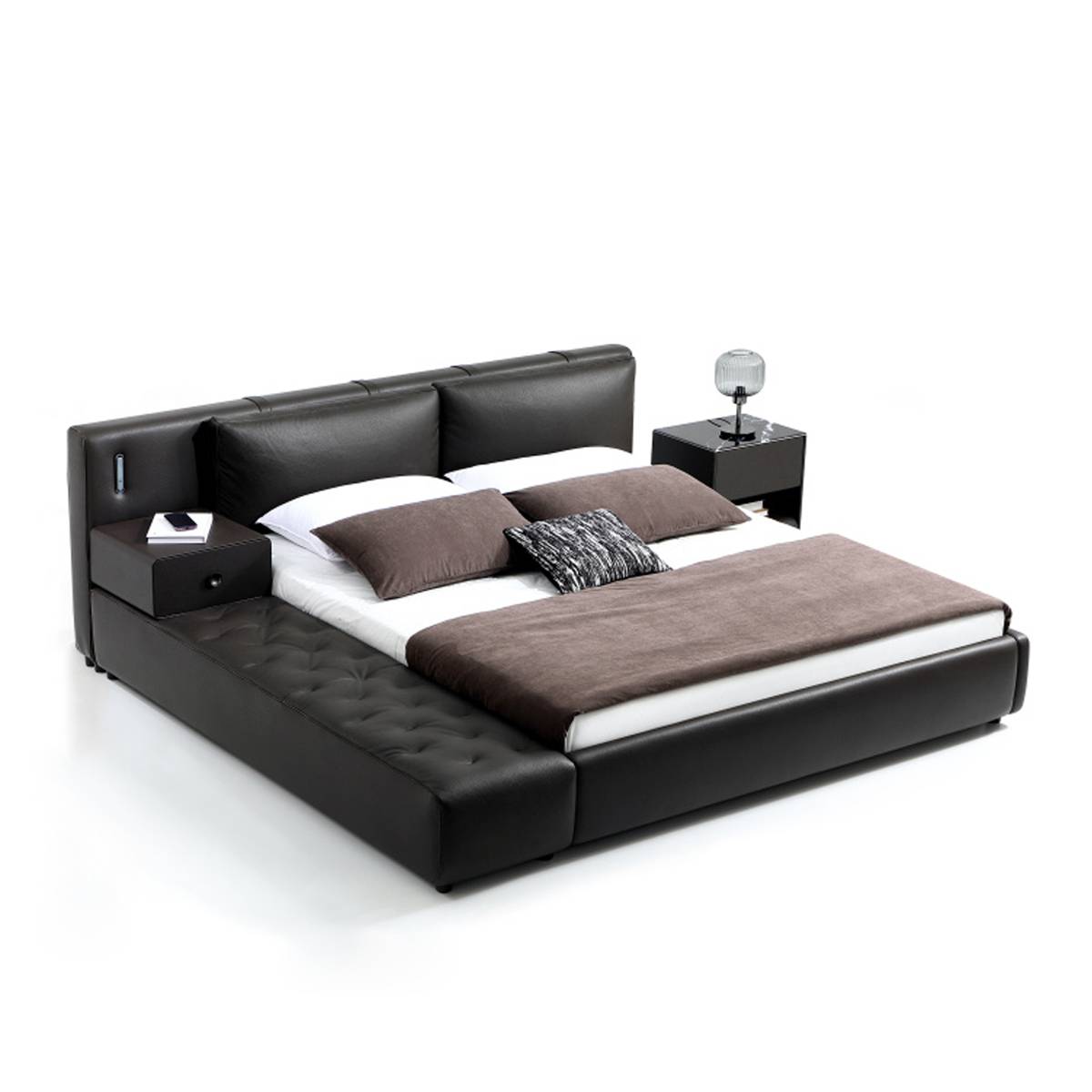 Bespoke Leather Upholstered Bed with Charging (B17-2393)