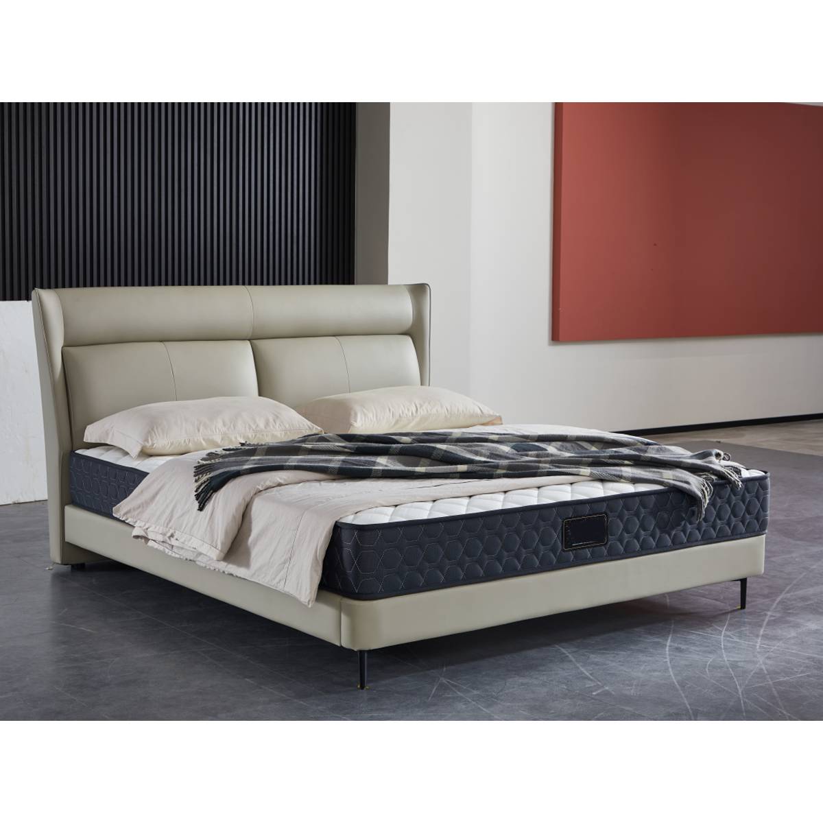 Top-Grain Leather 1.8M Soft Bed (A21-2511)