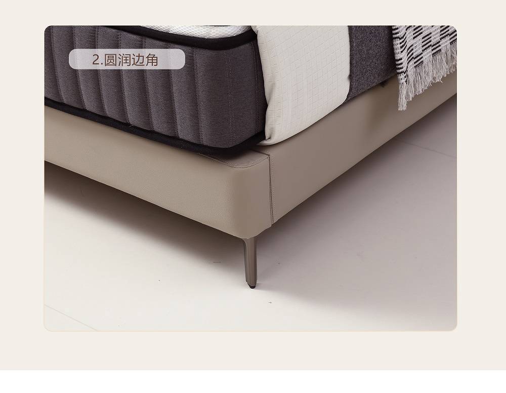 Side view of the bed highlighting the full integrated backrest and mattress