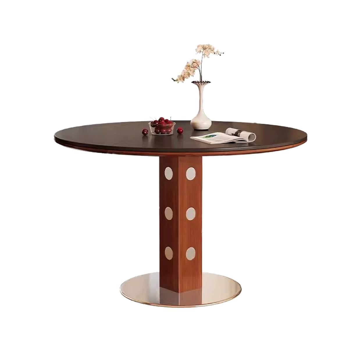 Travertine Sintered Stone Round Dining Table (Z87-T-067)