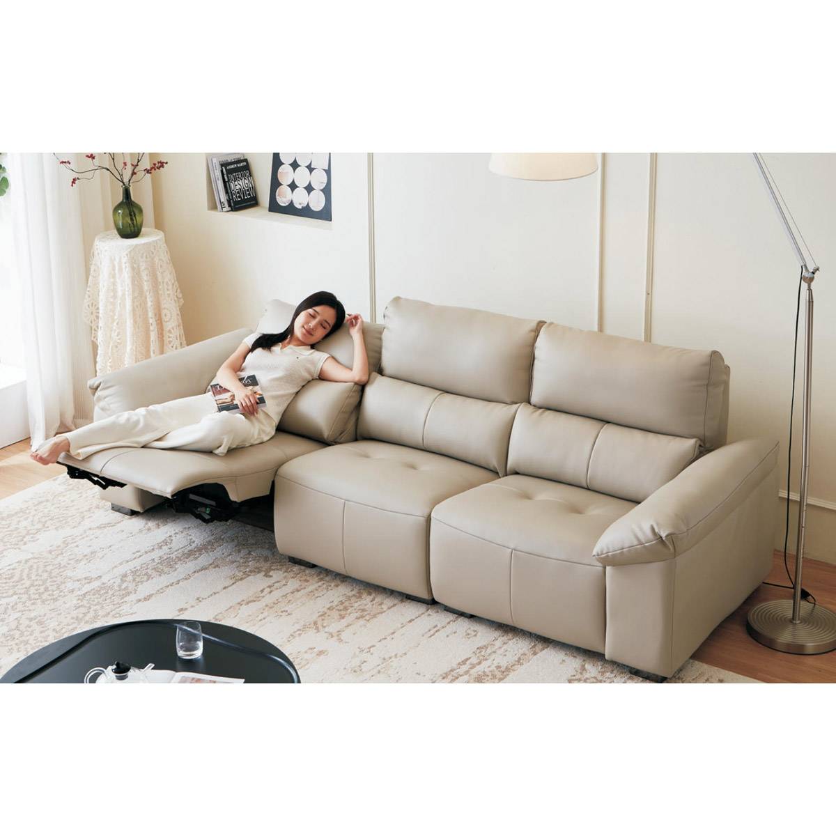 Close up of the sofa cushions and armrest design