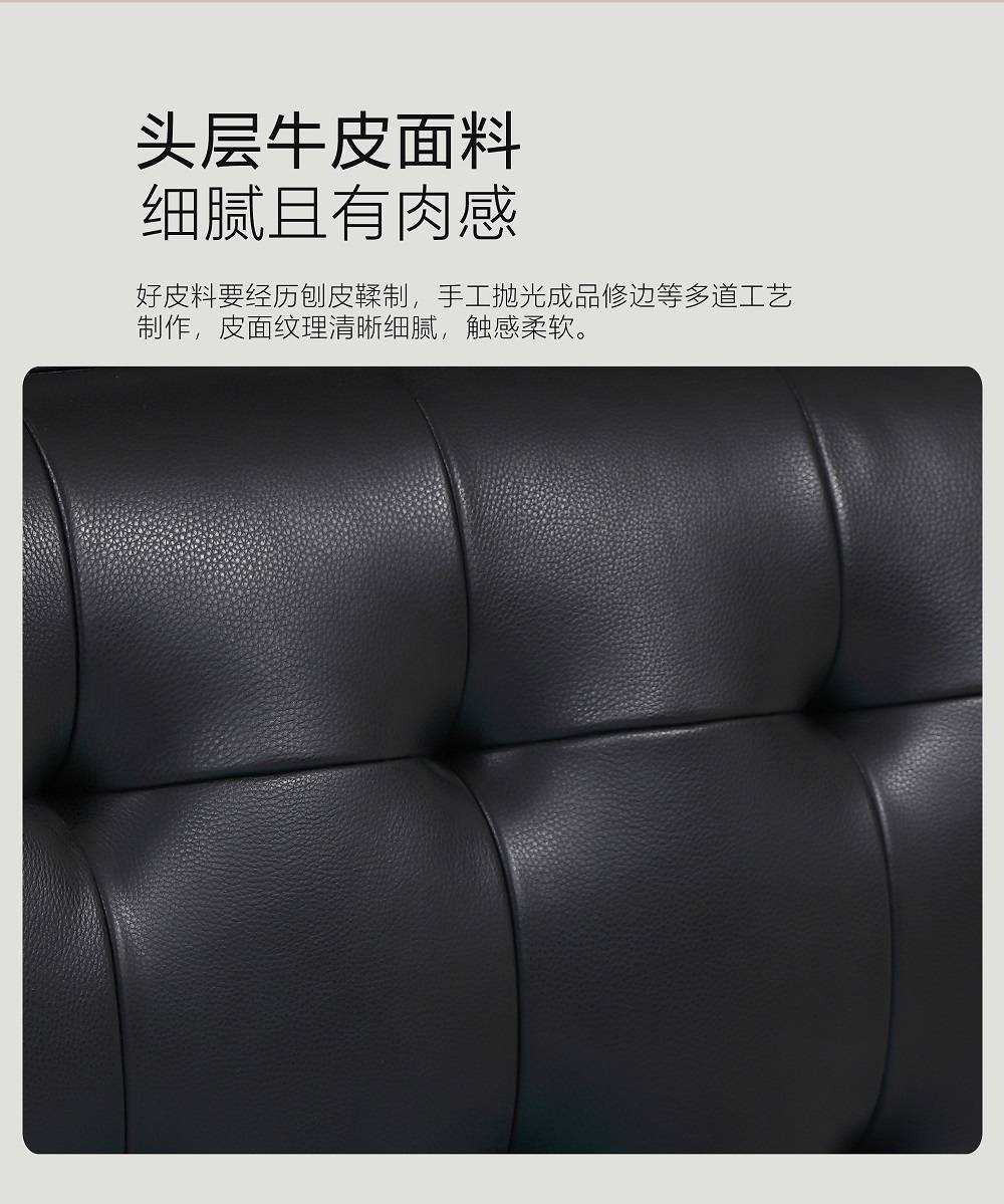 Close-up texture of the top-grain cowhide leather