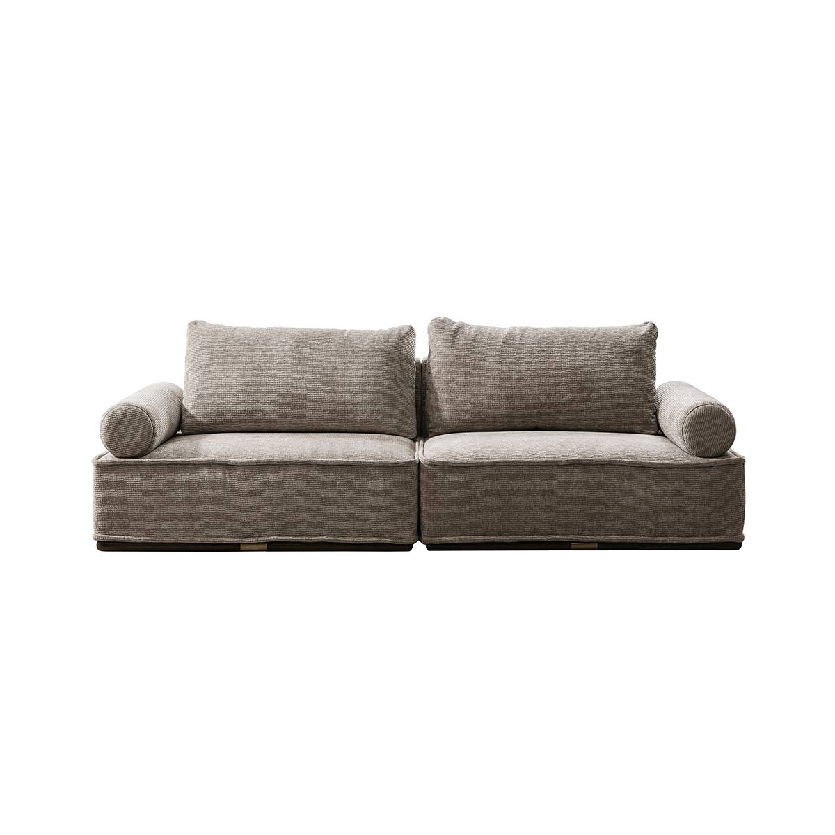 Front view of the Marka fabric sofa