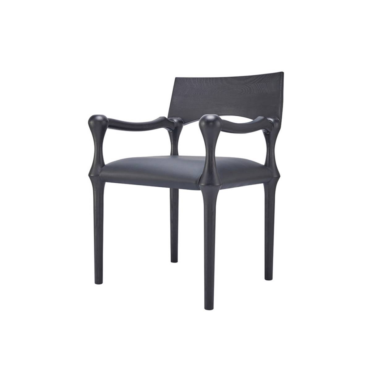 Yanxuan Dining & Study Chair with Armrests and Solid Wood Legs (Z67-A3839)