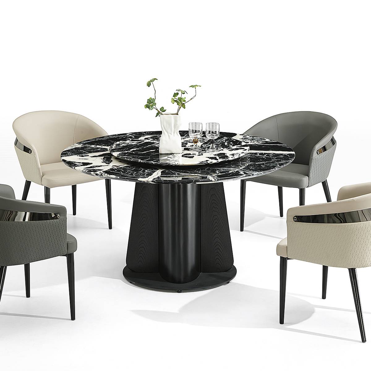 Bulgari Black Natural Marble Round Table (B63-B2532)