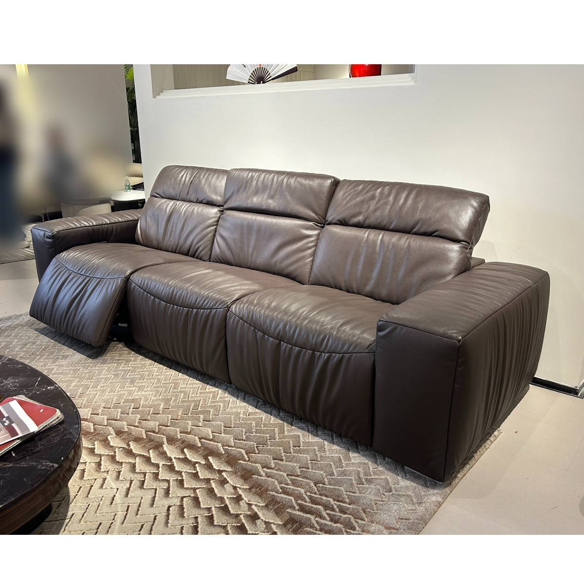 Tofu Block Leather Recliner Sofa (B24-Tofu Block)