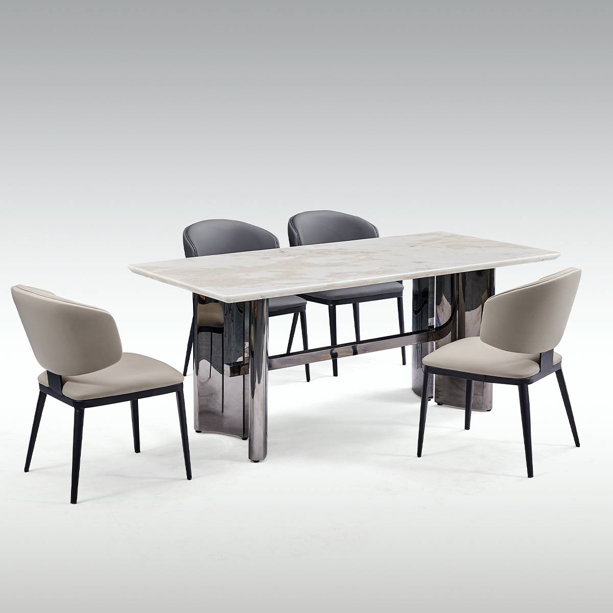 Fendi White Natural Stone Luxury Dining Table (B63-B2321)