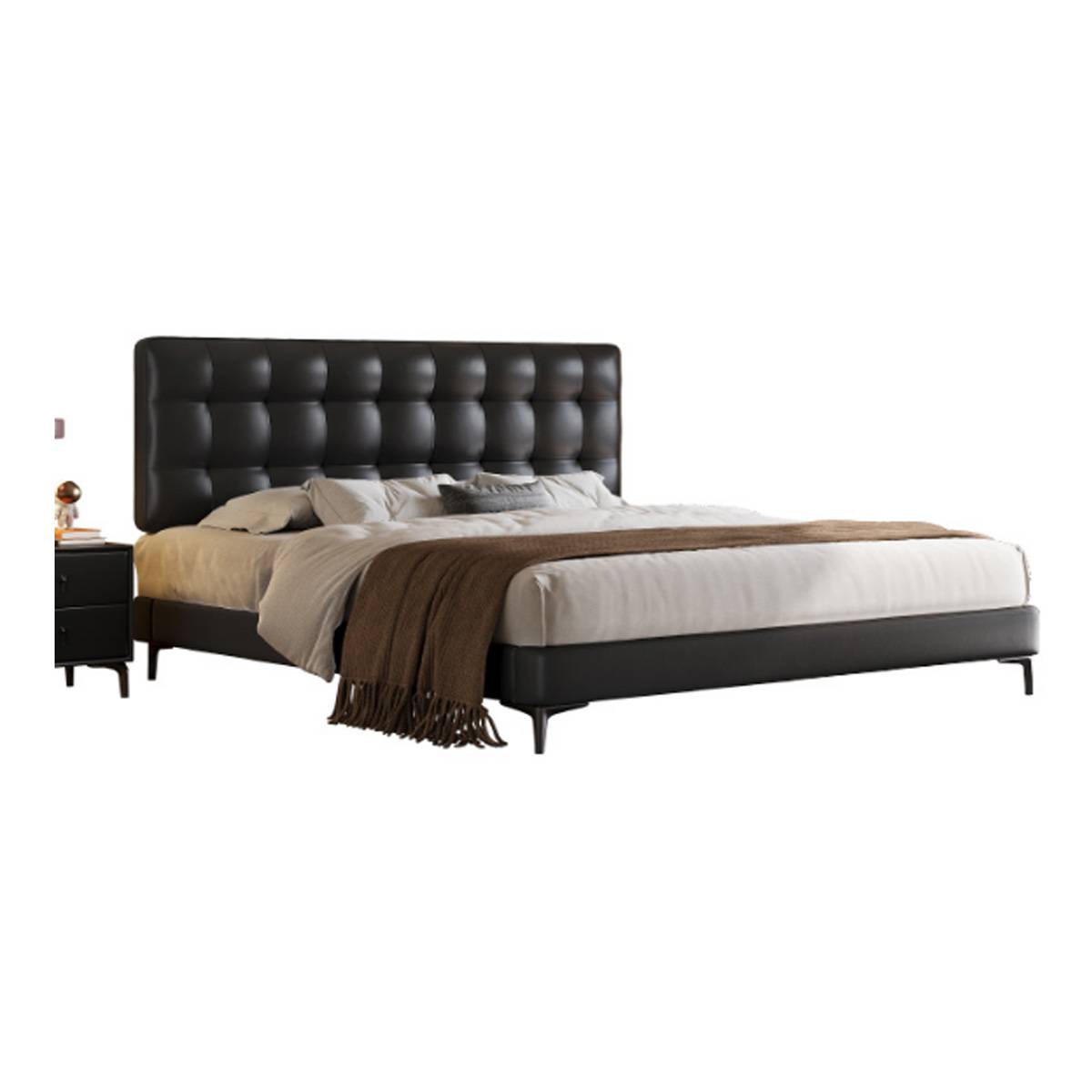 Compact Eco-Leather Upholstered Bed (A72-8082)