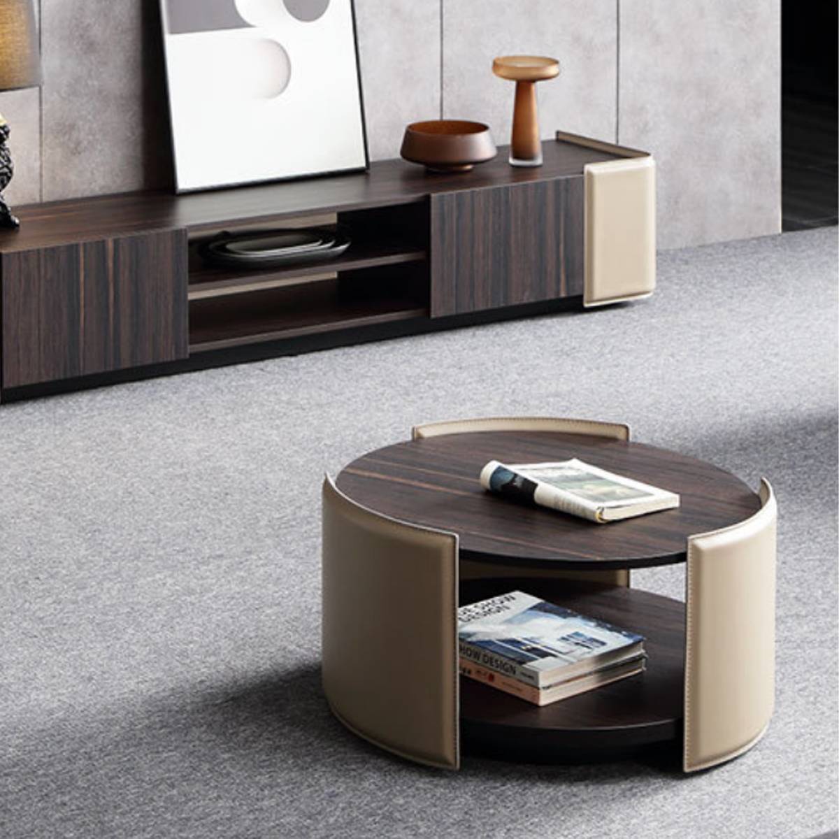 Saddle Leather Coffee Table (B45-315)