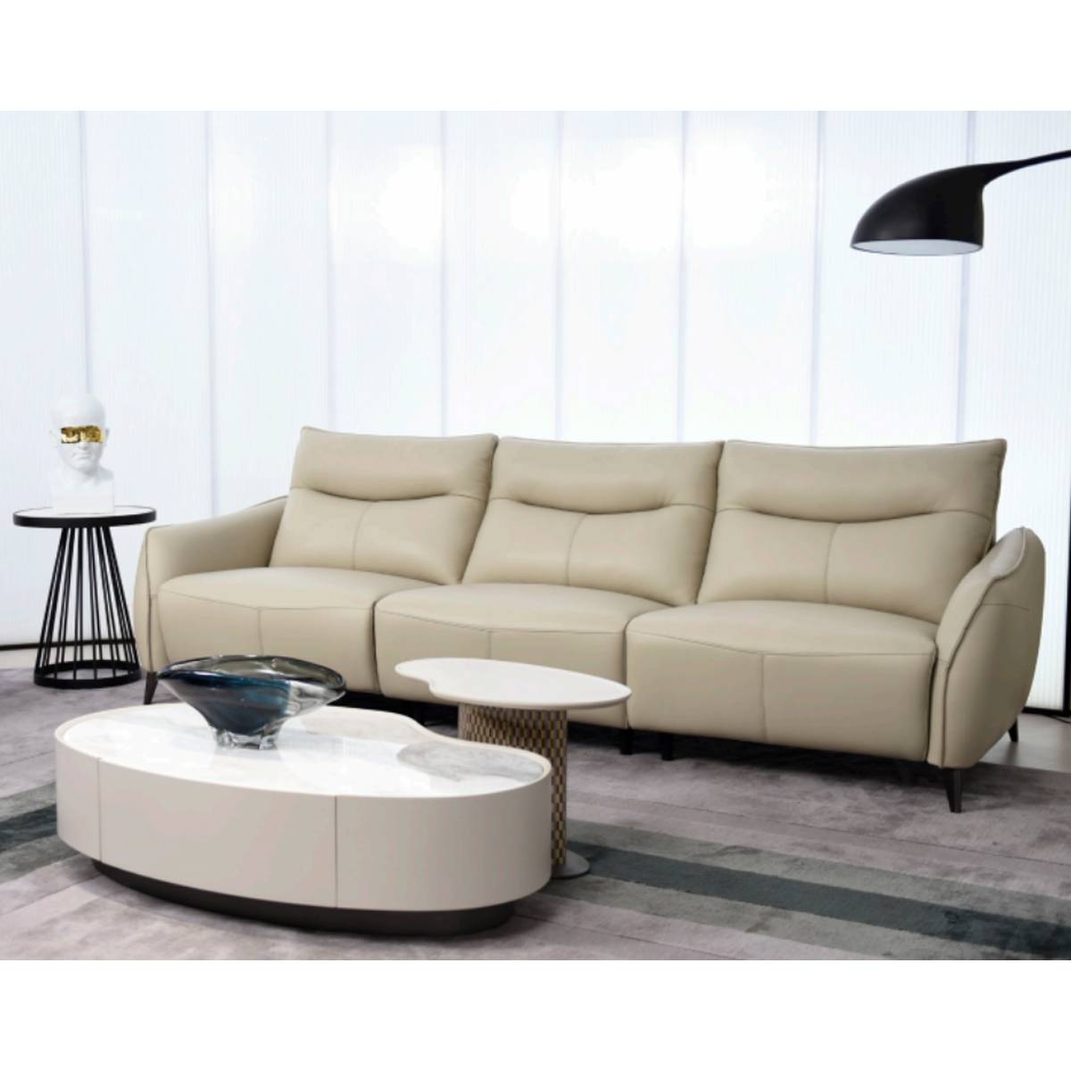 Straight Leather Functional Sofa 3-Seater (B22-R0516)