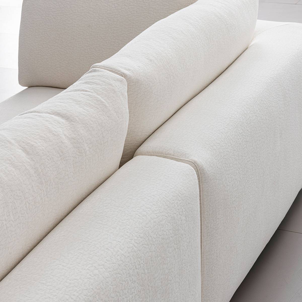 Detail shot of the sofa cushions and backrest