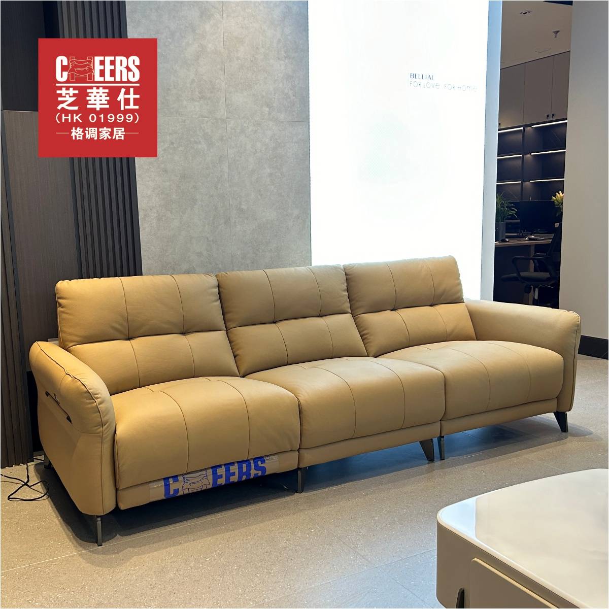 Cheers Straight Leather Recliner Sofa 3-Seater (GDD8053)