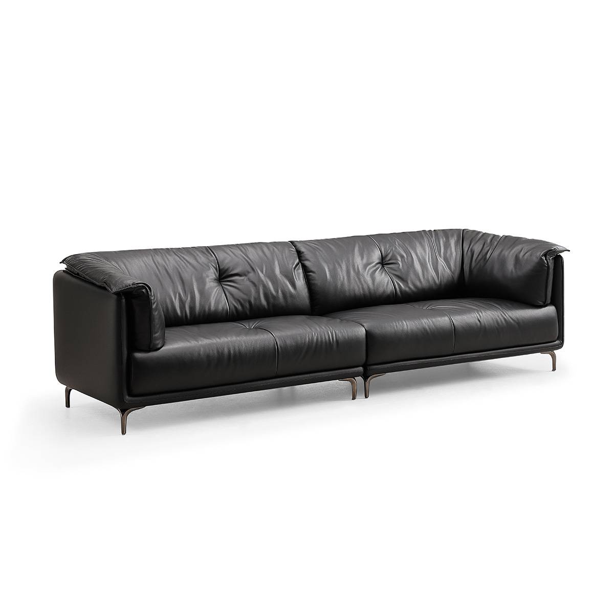 Full Grain Leather Straight 4-Seater Sofa (B12-2332)