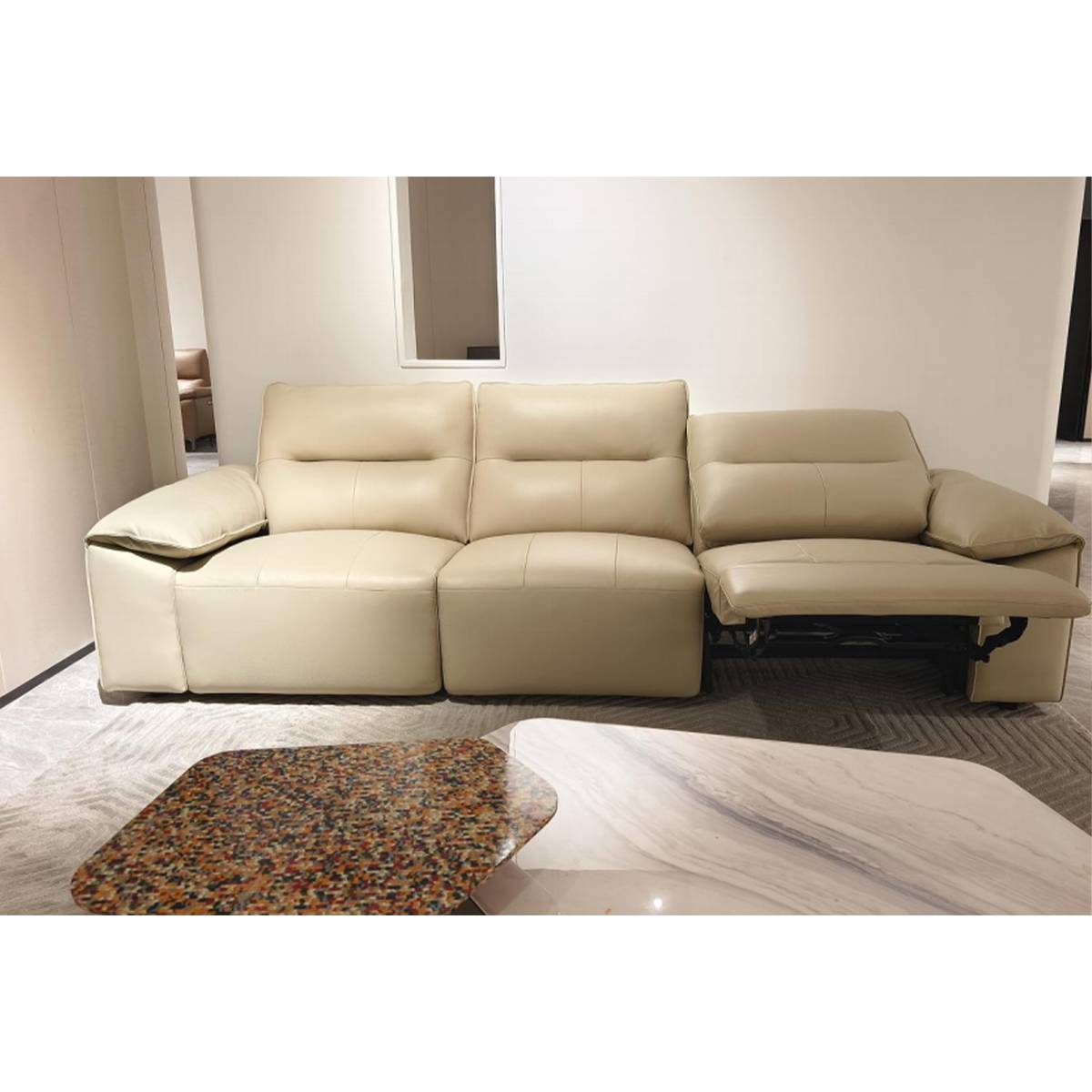 Genuine Leather Straight Recliner Sofa 3-Seater (B04-GN-35)