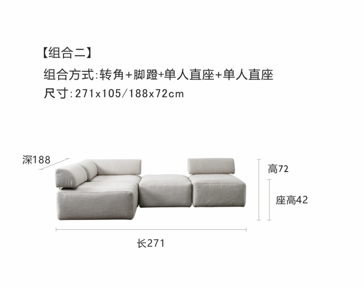 Product parameter diagram showing Combination 2 dimensions
