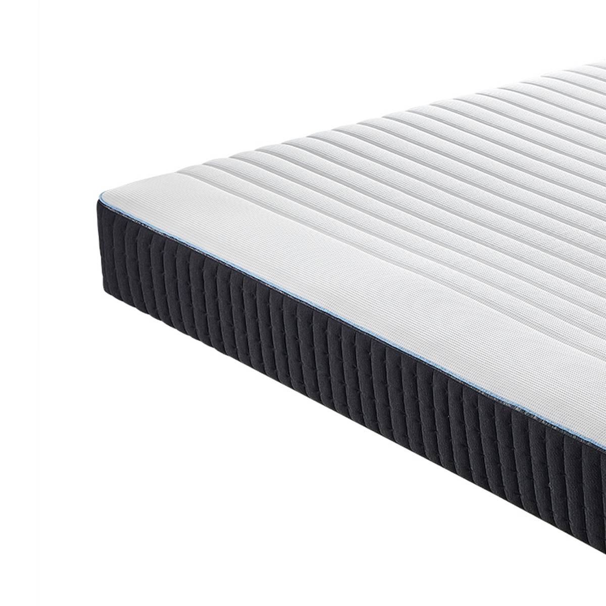 Side angle view of the mattress highlighting the thickness and side texture