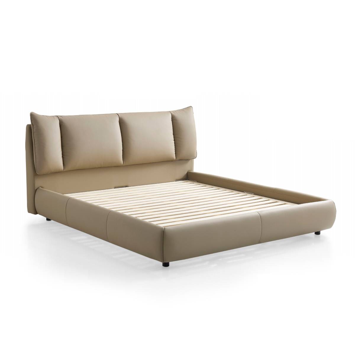 Sailboat Top-Grain Leather Upholstered Bed (B25-M-021)