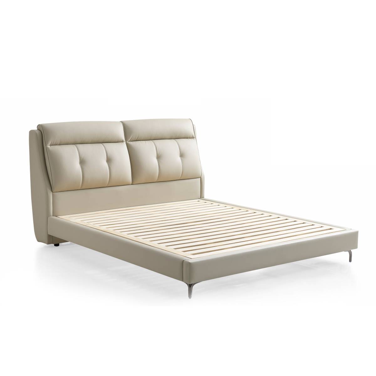 Dolphin Top-Grain Leather Upholstered Storage Bed (B25-M-006)