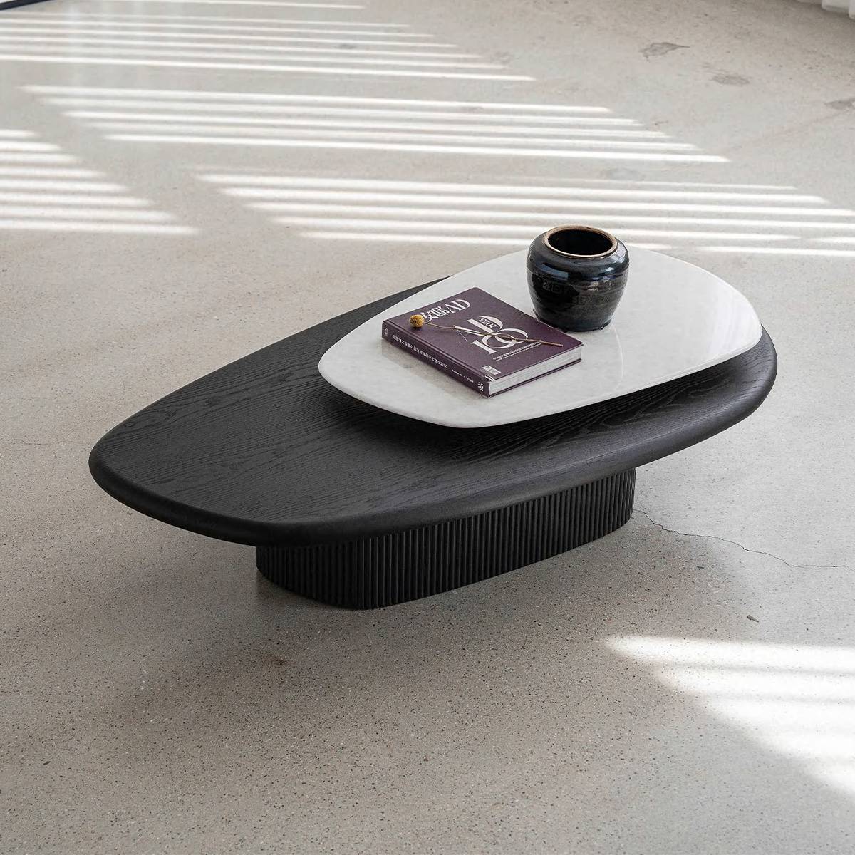 Diamond White Natural Stone Swivel Coffee Table (B10-A836)