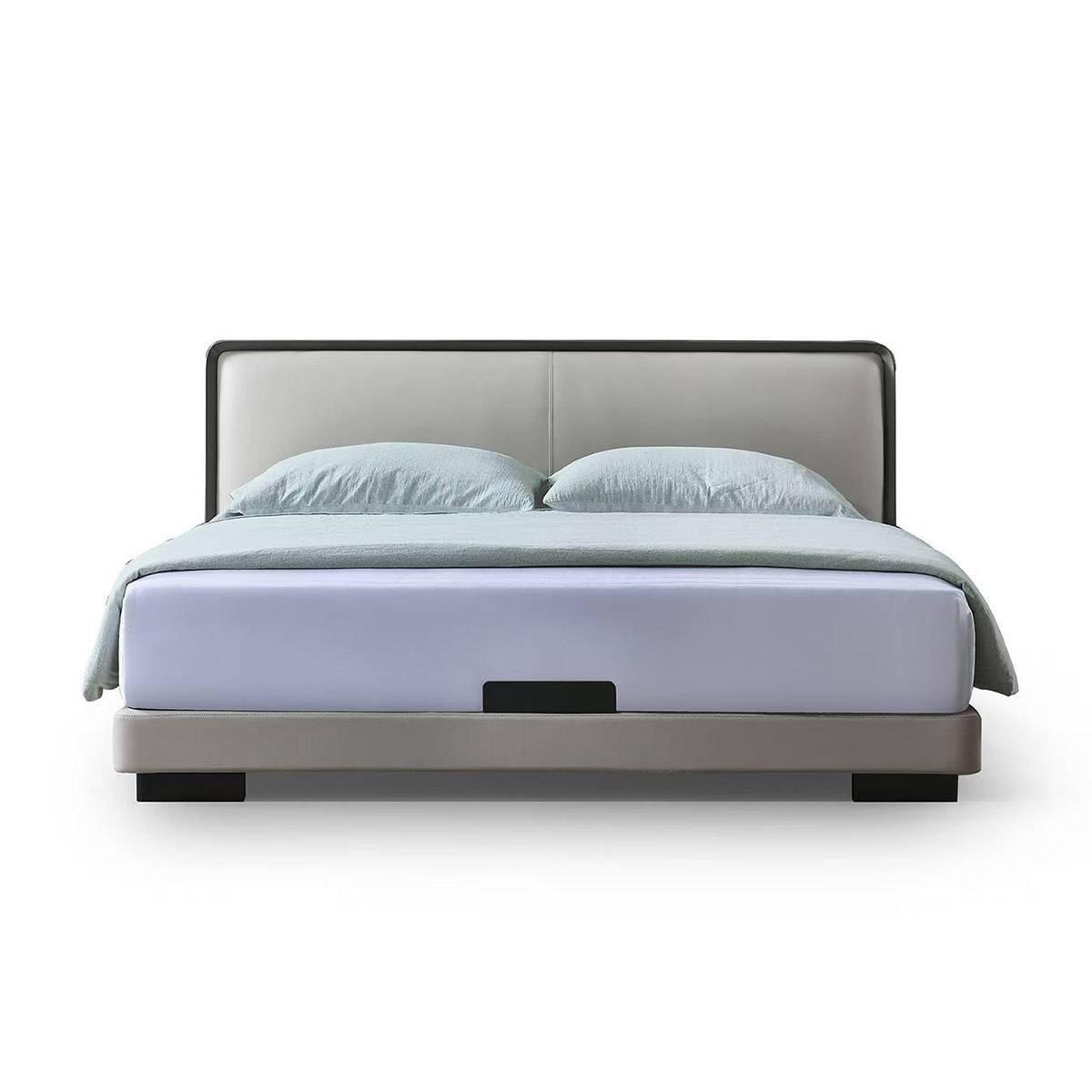 Italian Minimalist Genuine Leather Soft Bed (B11-8003)
