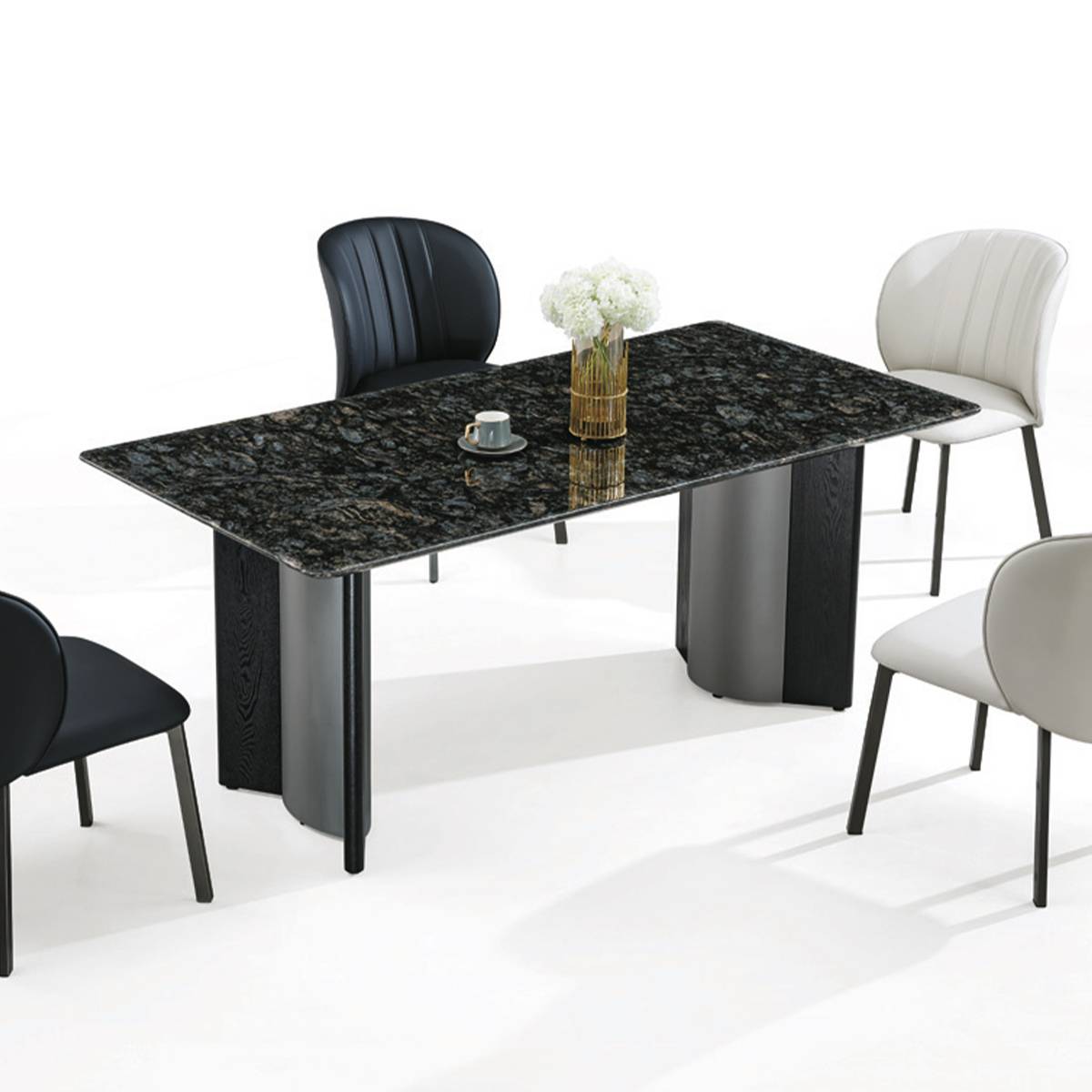 Platinum Crystal Diamond Natural Luxury Stone Dining Table (B63-B2541)