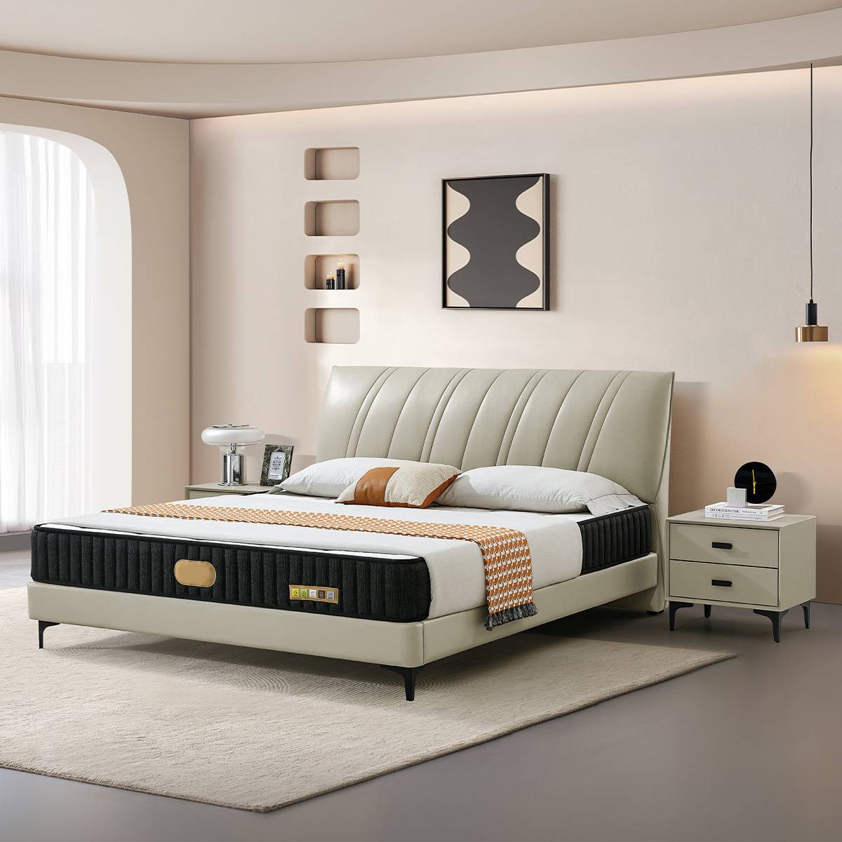 Genuine Leather Soft Bed (B04-8927)