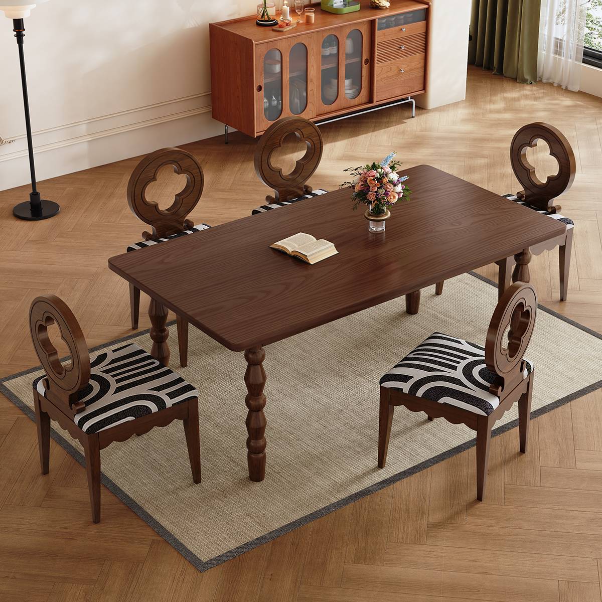 Mid-Century Long Dining Table (A73-B693)
