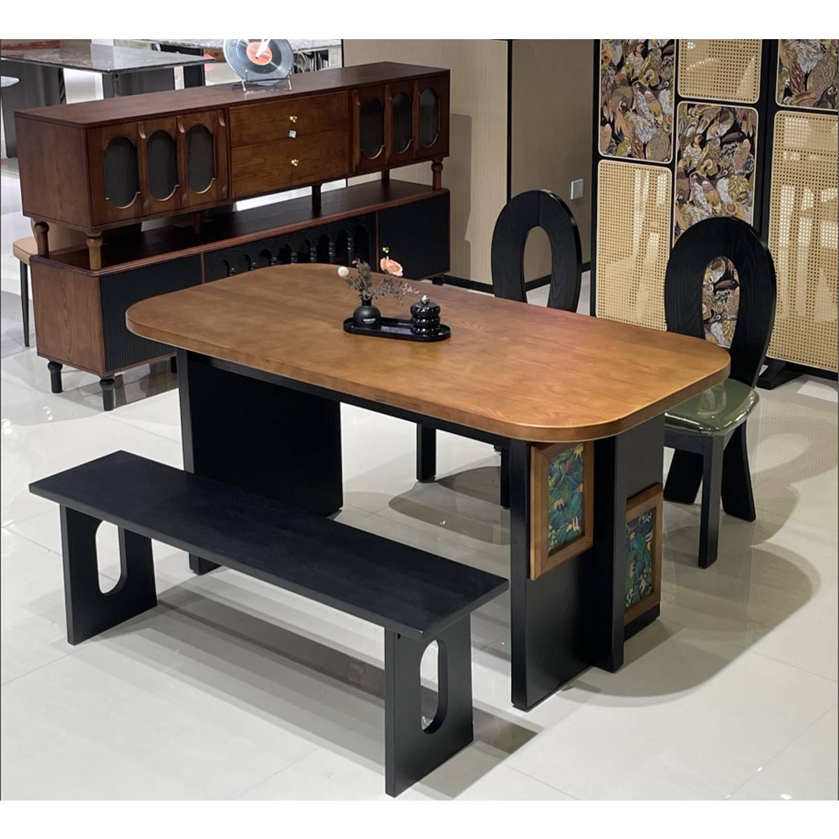 Mid-Century Long Dining Table (A73-2521)