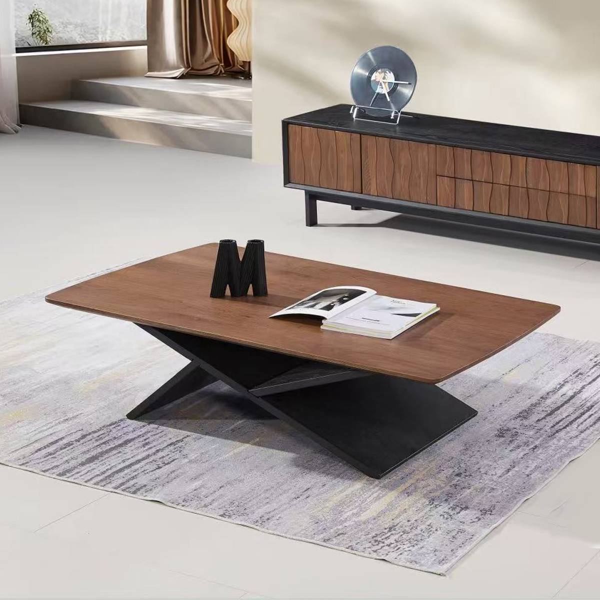 Mid-Century Modern Ash Wood Coffee Table (A68-153)
