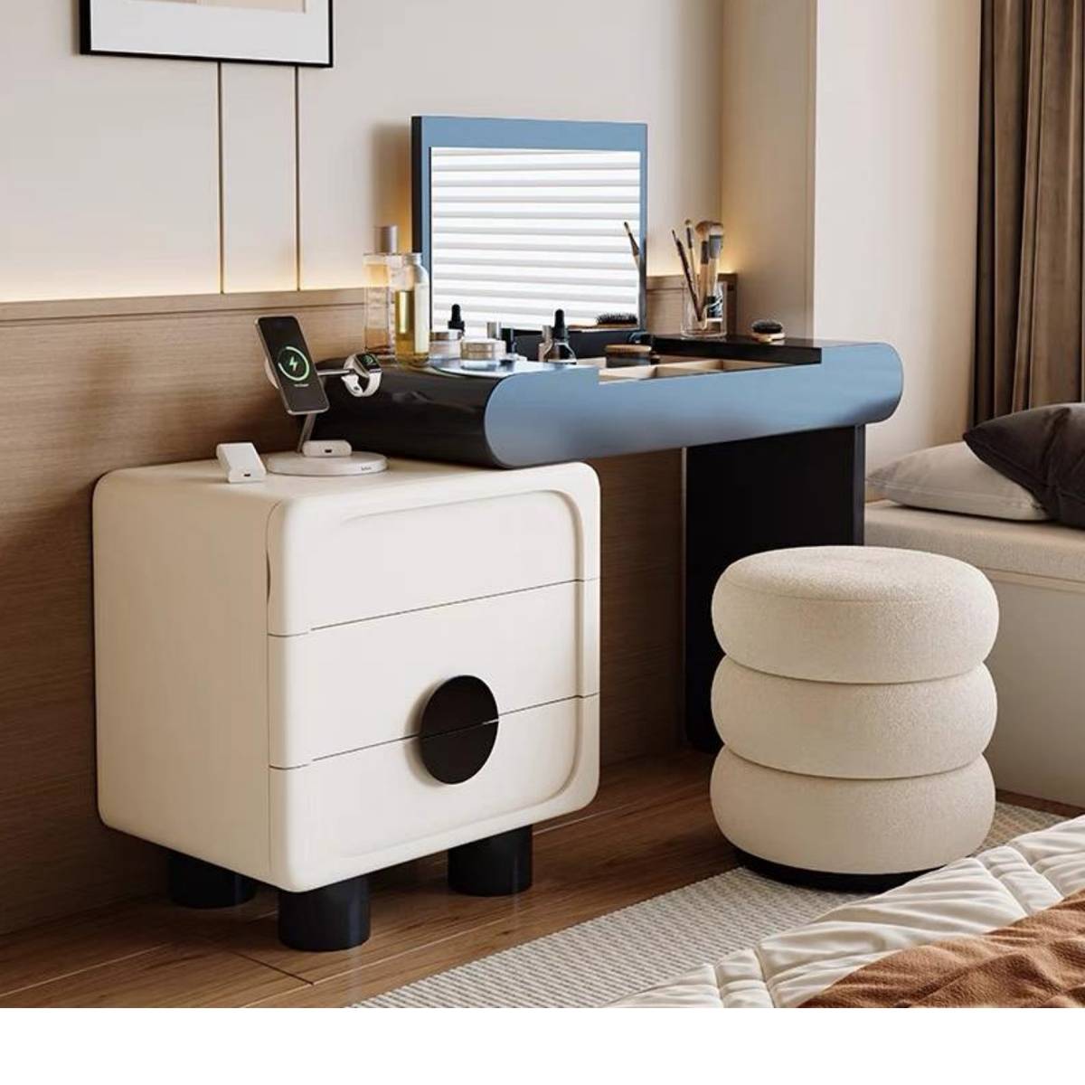 Vanity Set with Side Cabinet, Mirror & Stool (Z60-ZT05)
