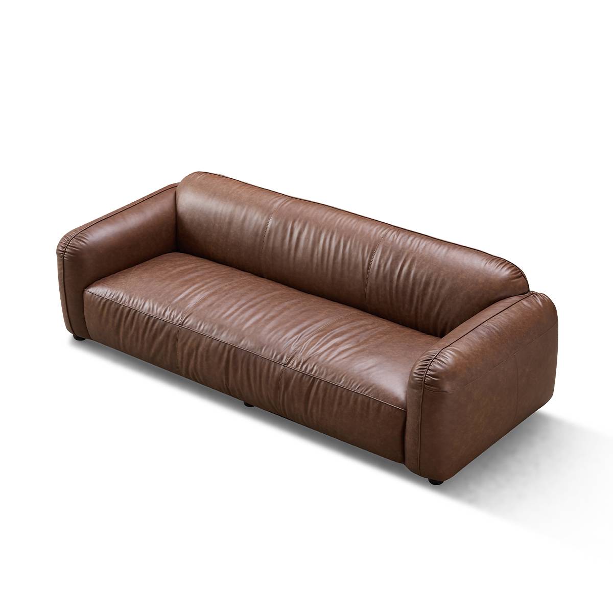 Oiled Wax Cowhide Full Leather 4-Seater Sofa (B12-3503)