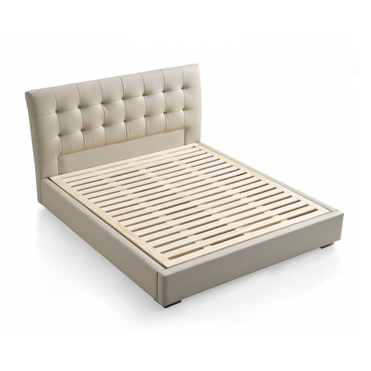 B25 Full-Grain Leather Upholstered Storage Bed