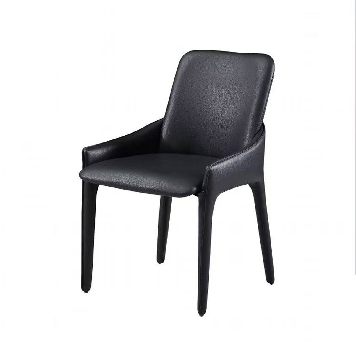 Black dining chair with metal frame
