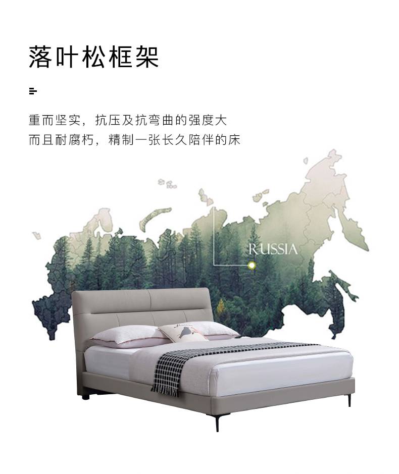 Graphic illustrating the larch wood frame sourced from Russia, emphasizing its strength and durability.