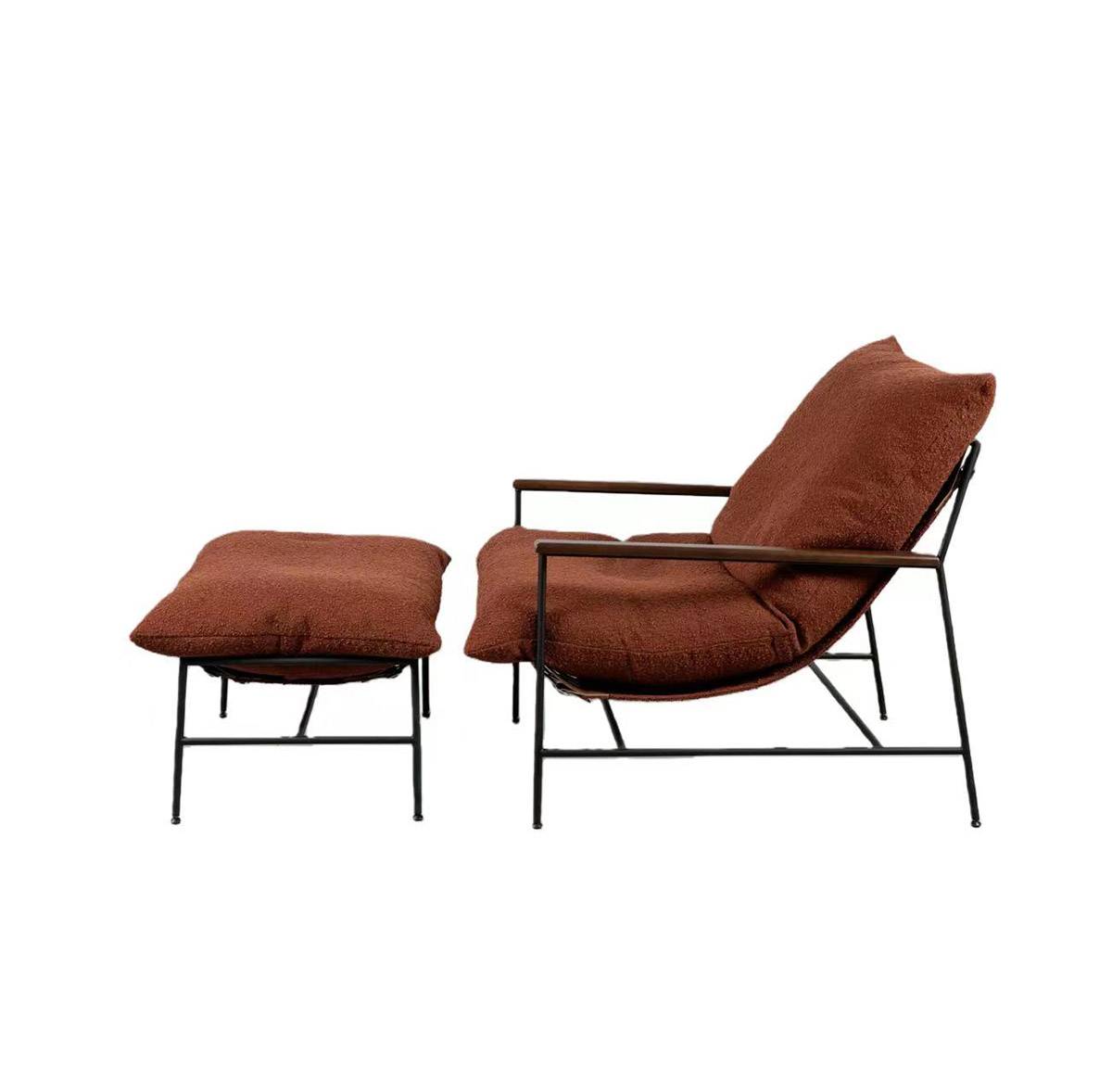 Rear view of the lounge chair and ottoman set