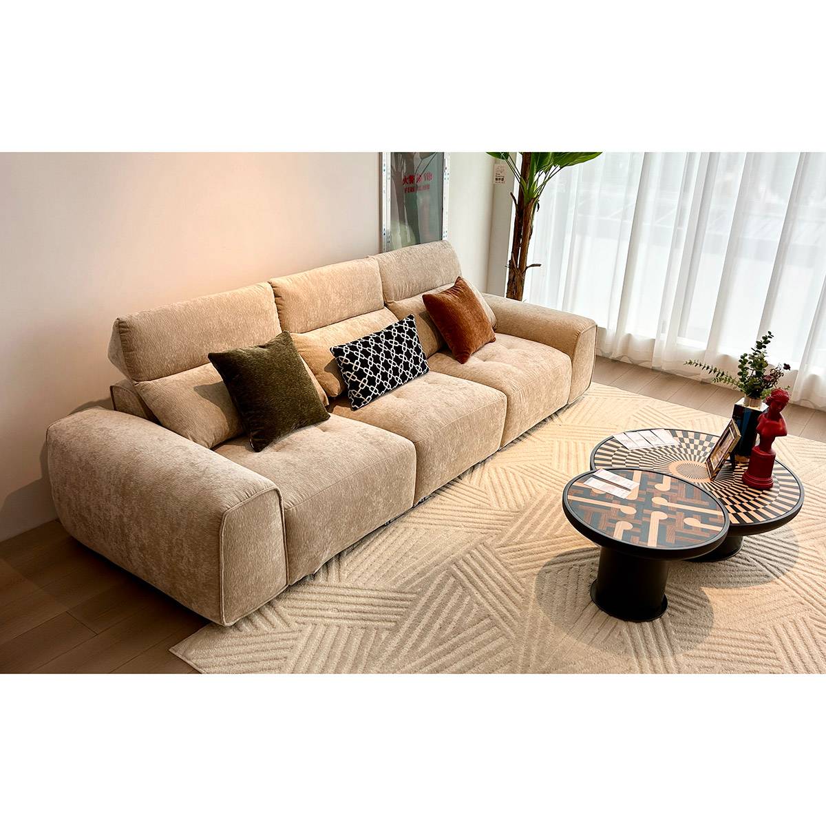 Fabric Straight Sofa (A17- 2613)